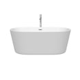 thumbnail image 4 of Wyndham Collection  Carissa 60-inch White Freestanding Soaking Bathtub, 4 of 5