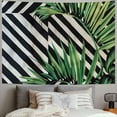 thumbnail image 2 of AWERP Tropical Green Leaves with Geometric Background Home Decorative Tapestry Painting, 2 of 6