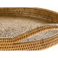 thumbnail image 3 of Kouboo La Jolla Round Serving Tray, Serving Tray With Handles, Hosting Tray, Party Tray, Ottoman Tray, Grill, Fruit, Display Tray, Honey Brown, 3 of 4