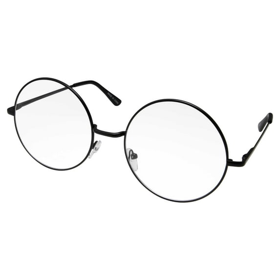 grinderPUNCH Large Round Circle Metal Frame Clear Lens Glasses | Non-Prescription