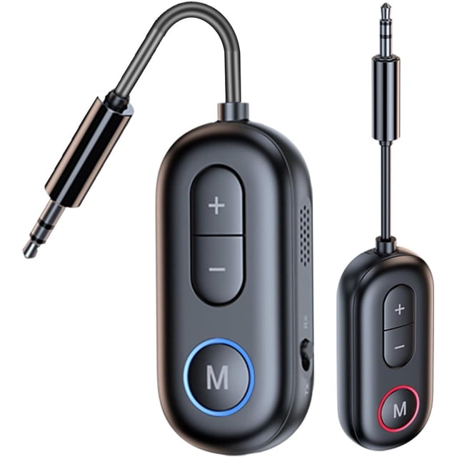 Adaptador Bluetooth, Transmisor Receptor 2 en 1, Bluetooth 5.4, Jack 3.5mm, 14 Horas, Auto, TV, Audífonos