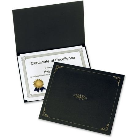 Baby Birth Certificate Holder - Oxford, OXF29900055BGD, Linen-finish Certificate Holders, 5 / Pack, Black