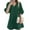Green, variant on VONDA 3 Colors Women V-Neck Puff Sleeve Pure Color Casual Loose Mini Dress