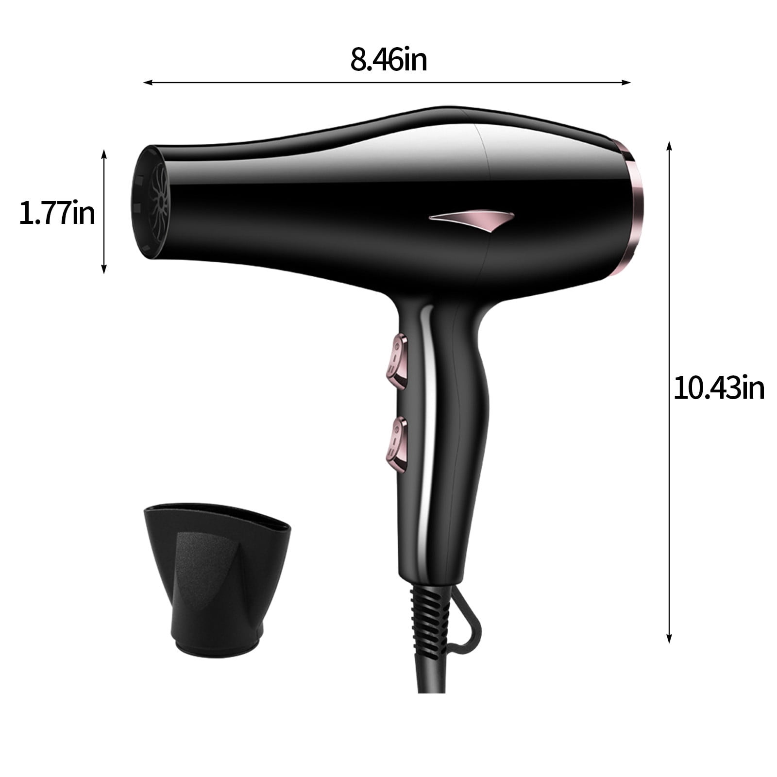 WQQZJJ Blow Dryer Hair Dryer With Diffuser-Lightweight Travel Hairdryer For Normal And Curly Hair Includes Volume Styling Nozzle Hair Blow Dryer