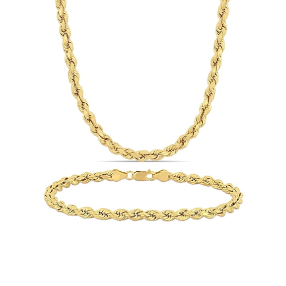 Everly Men's 14k Yellow Gold Bracelet Jewelry Set
