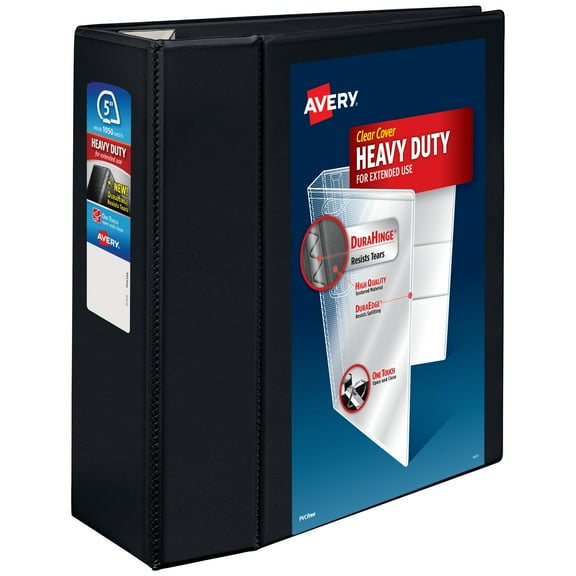 Avery Heavy-Duty Binder, 5" One Touch EZD Rings, Black (79606)