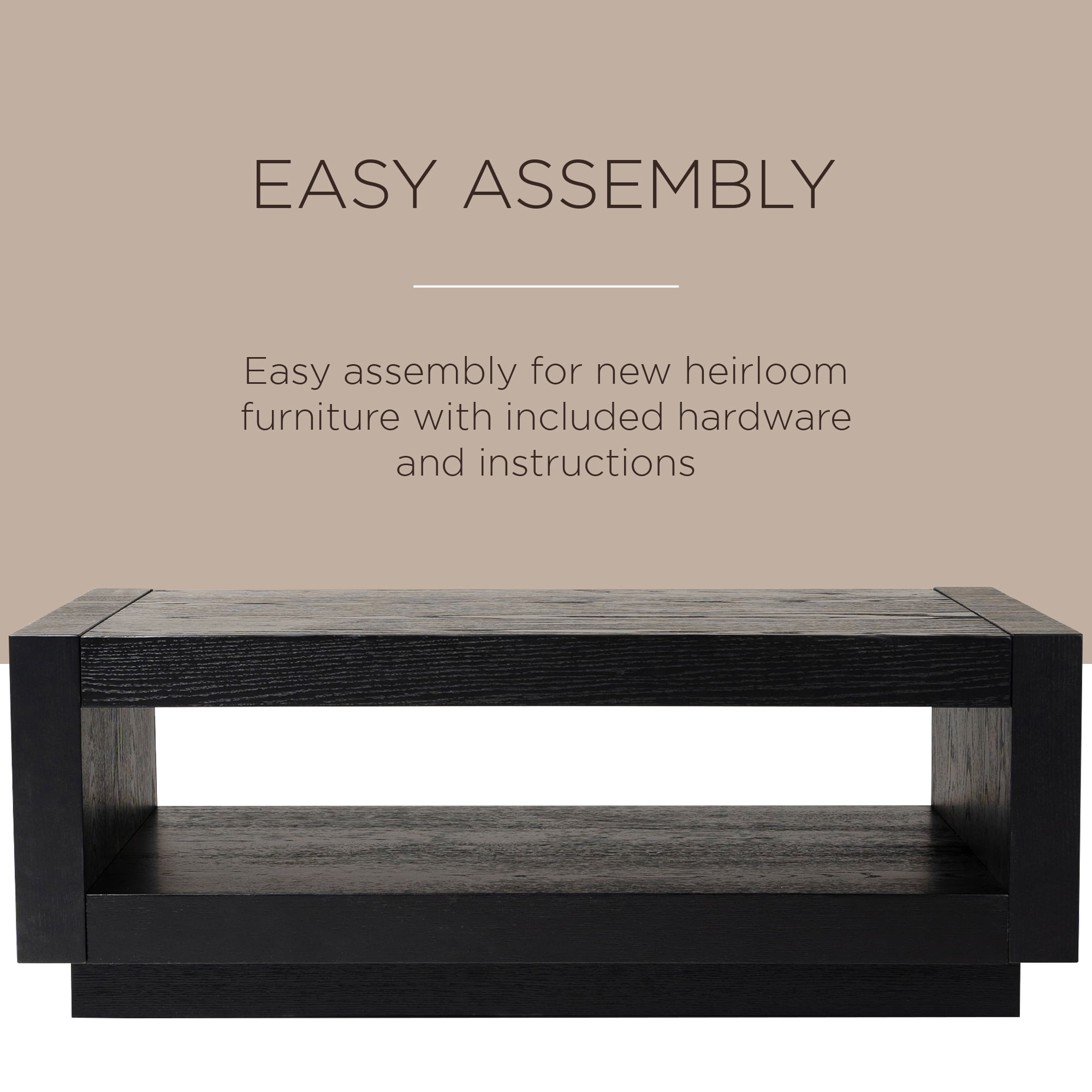 Maven Lane Artemis Contemporary Wooden Coffee Table in Refined Black Finish