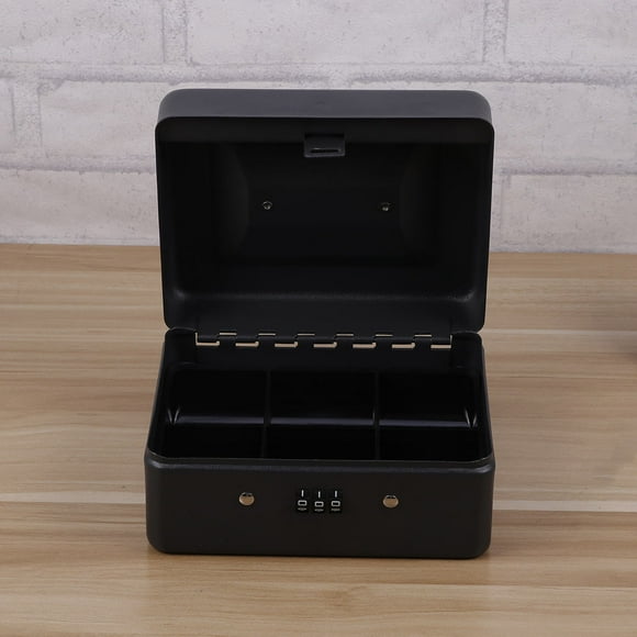 UPGRATOR Lockable Cash Box Store Cashier Box Metal Black 1Set for Retailers