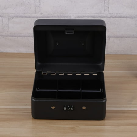 jojofuny 1Set Black Cashier Box with Handle for Money Organizer in Restaurant 1Set