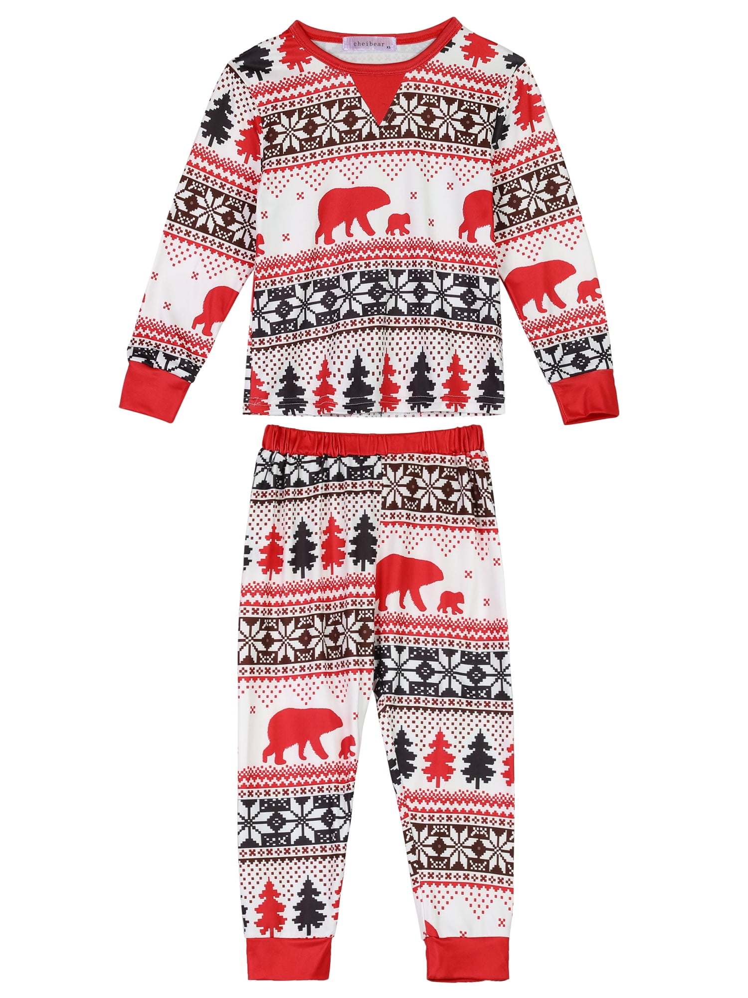 Unique Bargains Womens 2 Pcs Christmas Family Matching Pajama Set Xmas Party Sleepwear XL White Kids