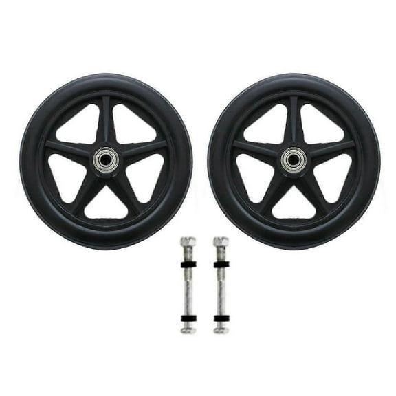 2Pcs Universal Wheelchair Front Caster Wheels 6/7/8in Solid Tire Replacement Durable Accessories