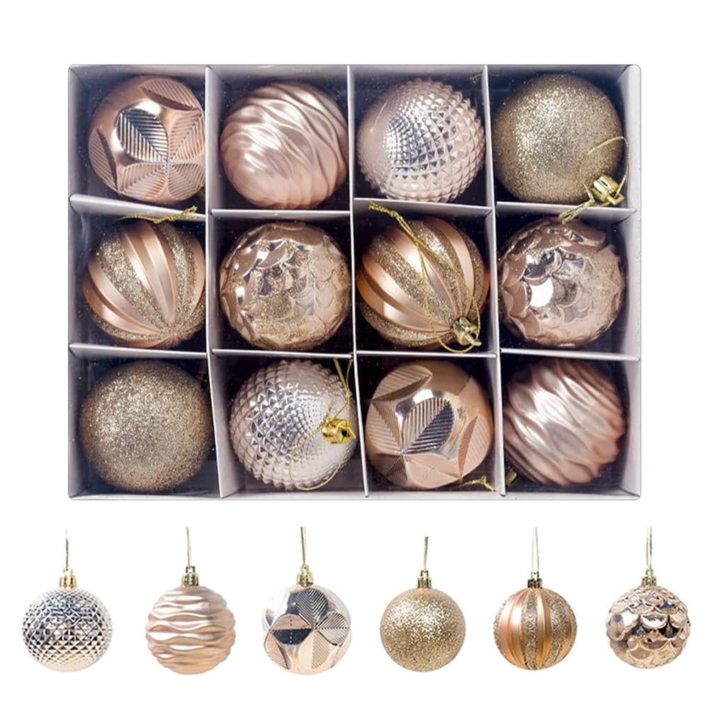 Kepooman Holiday Ball Shatterproof Hanging Tree Ornament Set Holiday Tree Ornaments12Pcs Holiday Ball Decoration Set, Gold Kepooman Holiday Ball Shatterproof Hanging Tree Ornament Set Holiday Tree Ornaments12Pcs Holiday Ball Decoration Set, Gold