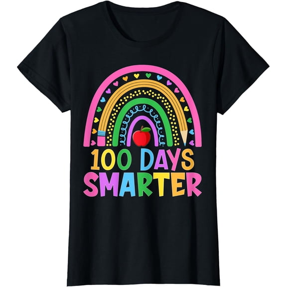 100 Days Smarter Rainbow 100th Day of School T-Shirt