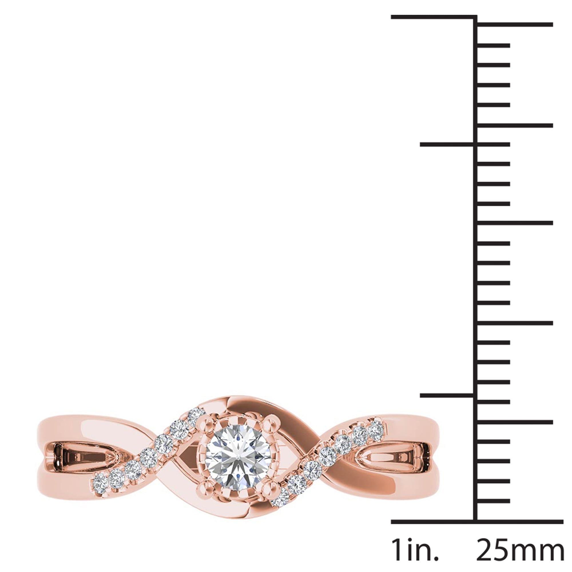 1/20Ct TDW Diamond 10K Rose Gold Criss-Cross Engagement Ring