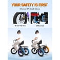 thumbnail image 4 of ESKUTE Electric Tricycle for Adults, 1200W Peak Motor, Range, 624Wh Removable Battery, Folding 3-Wheel Ebike with 18x3.0 Fat Tires, Step-Through Purple with Phonebag & Mirror & Lock, UL2849, 4 of 7