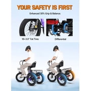 ESKUTE T300 E Trike Electric Tricycle for Adults, 750W Brushless Motor 18MPH+ Fat Tire Folding Trike, Step-Thru 3 Wheel Electric Bicycle, Up to 55 Miles Purple, UL2849