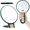 Green, variant on 30x magnifying glass, with handle and handheld mirror surface, double-sided hand mirror, 30x/1x magnification, with portable folding design, suitable for delicate makeup operations. white