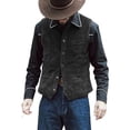 thumbnail image 3 of Traje de hombre, chaleco casual, chaleco con cuello en V, vestido formal informal ajustado para negocios, estilo retro, 3 of 5