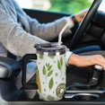 thumbnail image 7 of Large Capacity Car Cup 40 Oz Green icecream Stainless Steel Travel Tumbler Coffee Insulated Bottles Tumbler with Lid And Straw Leak-Proof (Black handle), 7 of 7
