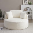 thumbnail image 2 of Miniyam 54" No Assembly Floor Lounge Chair, Corduroy Fabric with High-Density Foam, Expands in 72 Hours, Accent Chair(Beige), 2 of 10