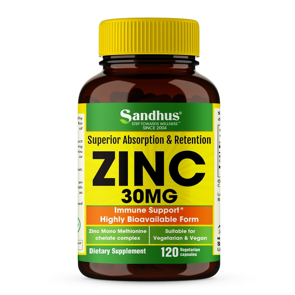 Sandhu's Zinc 30 mg Zinc Methionine Highly Absorbable BioAvailable