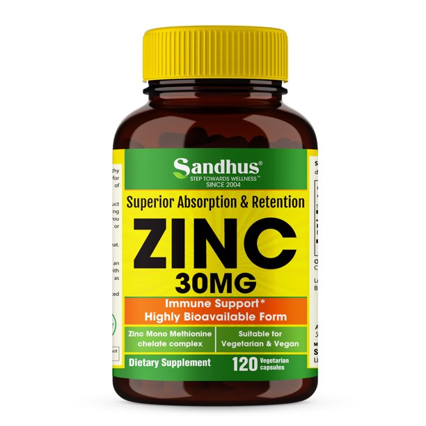 Sandhu's Zinc 30 mg -Zinc Methionine Highly Absorbable BioAvailable ...