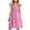 Pink, variant on Loopsun Girls Summer Dresses, Children's and Girls' Solid Cotton and Round Neck Short Sleeve Dress with Drawstring Blue 13-14 Years