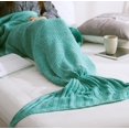 thumbnail image 1 of Manta de cola de sirena de ganchillo para niños, manta de sirena de punto súper suave para niños, manta cálida para sofá cama, sensación de Cachemira para niñas Kuyhfg Bienvenido a Kuyhfg, 1 of 3
