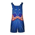 thumbnail image 4 of QATAINLAV Women's Casual Sleeveless Rompers 4th of July Short Jumpsuits 2024 Trendy Red White and Blue American Flag Strap Overall Shorts Festival Outfits Today Deals Multicolor M, 4 of 6