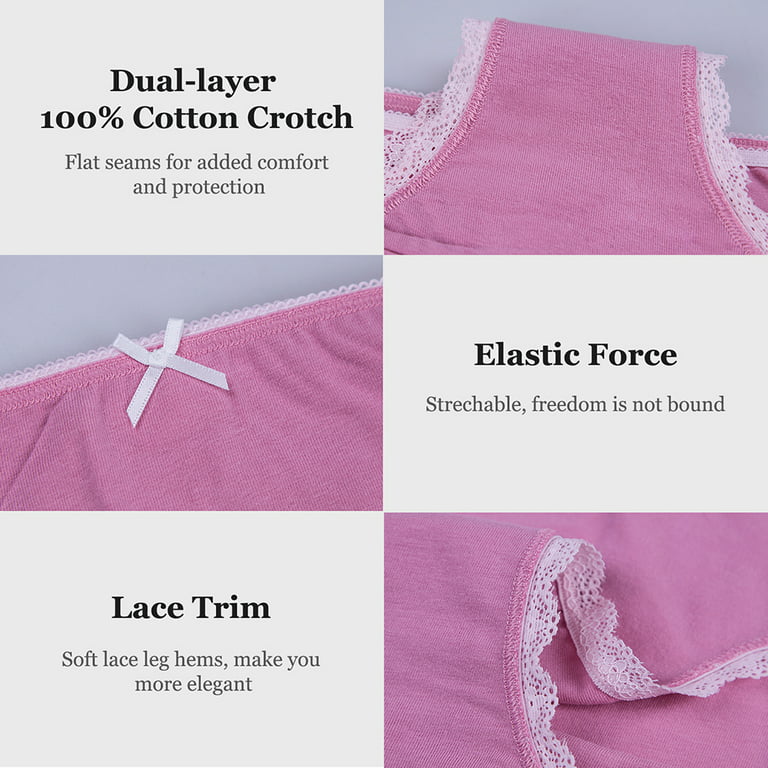 BeautyIn Women's Comfort Panties Underwear Cotton Hipster 5 Pack