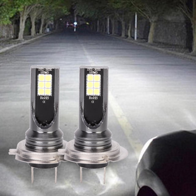 Bombillas para Faros Delanteros, 2 piezas H7 12 LED Para Faros Delanteros de Automóvil, Reemplazo de Luz AntoniNBLA LED, Luz AntoniNBLA de Alto Brillo 3000K 24W 1000LM