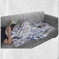 thumbnail image 6 of Chevron Soft Flannel Fleece Throw Blanket, Tribal Zigzag Lines Pattern in Various Shades Geometric Sketch, Cozy Plush for Indoor and Outdoor Use, 70" x 90", Violet Blue White, by Ambesonne, 6 of 6