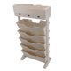 thumbnail image 4 of Beige White Bookshelf Plastic Bookcase Narrow Book Storage Utility Display Shelves for Living Room Bedroom Kitchen with 3 Drawers 40.4x73.8cm, 4 of 5