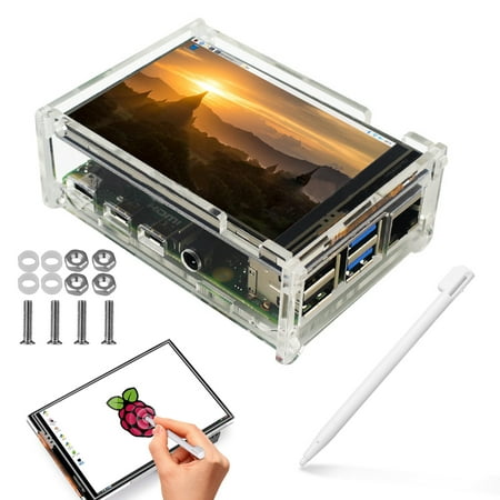 TSV Special Designed LCD Touchscreen Module and Acrylic Case Fit for Raspberry Pi 4, 320x480 Resolution HDMI Display Monitor - Support HDMI Audio Input & Stereo 3.5mm Audio Output, w/ Free Touch