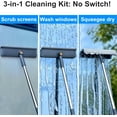 thumbnail image 2 of 3-in-1 Window Squeegee for Home - 60" Window Cleaning Kit with 3 Microfiber Cloths & Screen Brush, All-in-1 Cleaner Tool for Outdoor Windows, Glass Door & Screens, Lightweight & Easy Storage, 2 of 3