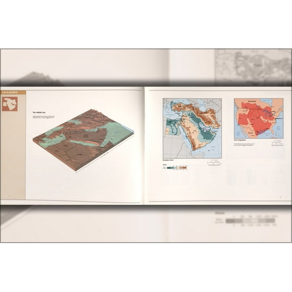24"x36" Gallery Poster, cia map of middle east geography
