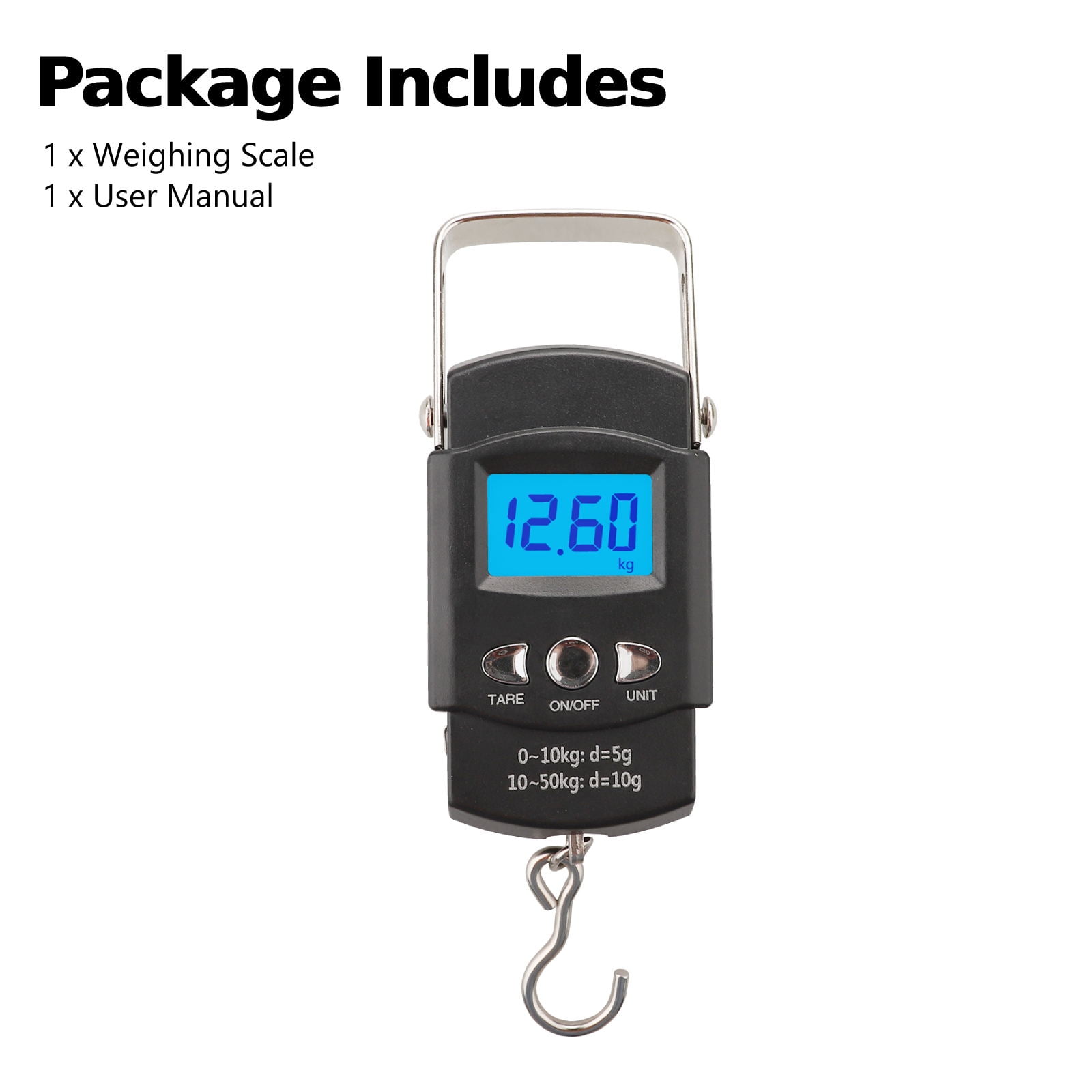 EEEkit 50kg/110lbs Digital LCD Fishing & Luggage Scale, Handheld ...