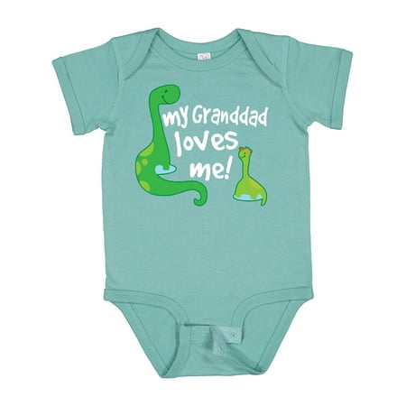 

Inktastic My Granddad Loves Me Dinosaur Grandson Gift Baby Boy Bodysuit