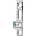 thumbnail image 2 of 14K White Gold Diamond And Emerald Fancy Chain Slide (21.4 X 4) Made In India pm3876-em-033-wa, 2 of 5