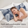 thumbnail image 5 of Navy Blue Palm Leaf Body Pillow Cover 20 x 60 Inch Decorative Pillow Cover Summer Coastal Botanical Tropical Lumbar Pillowcase Seasonal Rectangle Cushion Case for Couch Sofa Bed Living Room, 5 of 9