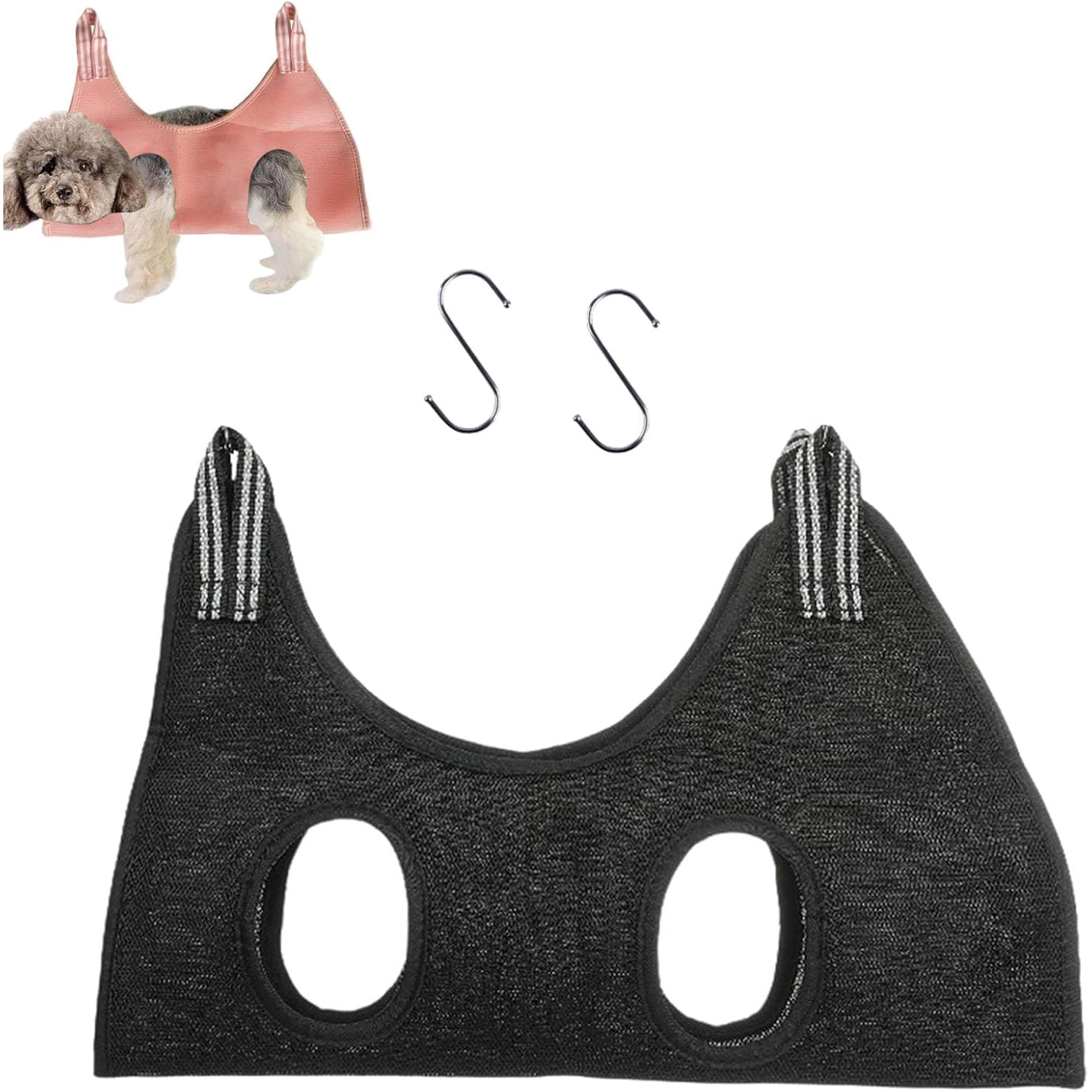 Cat and Dog Grooming Hammockes with Belt for Nail Clipping Grooming Cat Bathing Bag for Nail Trimming Dog Grooming Harness Comfortable Hanging Support Durable Fabric Material Easy-to-Use (Black m)