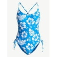 thumbnail image 5 of No Boundaries Hibiscus Printed One-Piece Swimsuit, Women’s, 5 of 5