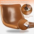thumbnail image 2 of Mid-Century Bar Stools Set of 2, Comfortable, Ergonomic Dining Chairs with Waterproof PU Leather for Kitchen, Home Furniture, 2 of 10