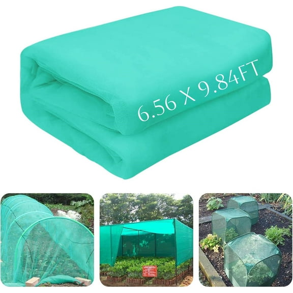 Garden Netting Ultra Fine Mesh Garden Netting Mesh Plant Cover Raised Beds Barrier Screen Protection for Vegetable Fruits Flowers Crops Greenhouse Rows from Birds Squirrels(6.56 x 9.84 ft, Green)