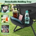 thumbnail image 2 of Zero Gravity Chair Folding Lounge Chair Lawn Chairs Outdoor Portable Reclining Chairs with Head Pillow & Side Table Cup Holder for Patio, Poolside,Beach, 250lbs Capacity （Black）, 2 of 8