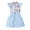 Blue, variant on Spring Outfits Girls Kids Summer Floral Printing Flying Sleeve Top Striped Style Shorts 2Pcs Outfits Little Girls Clothes Blue 9 Years-10 Years