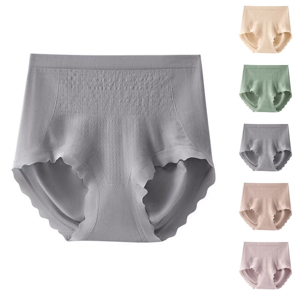 Mgmyaa Women's Maternity Postpartum Seamless Briefs Antimicrobial Soft Stretchy High Waist Tummy Hip Lift 4 Pack