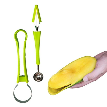 

Fovolat 4 in 1 Fruit Carving Tool Set Stainless Steel Watermelon Slicer Perfect for Watermelon Cantaloupe Pitaya Kiwi Used for Fruit Decoration Kitchen Fruit Shop Home Use appealing