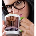 thumbnail image 2 of 3dRose, Camel, Facade of Treasury (Al Khazneh), Petra, Jordan - AS16 KSU0060 - Keren Su, 15oz Two-Tone Green Mug, 2 of 7