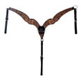 thumbnail image 3 of Hilason Horse Floral Hand Carved American Leather Breast Collar Headstall Brown, 3 of 7